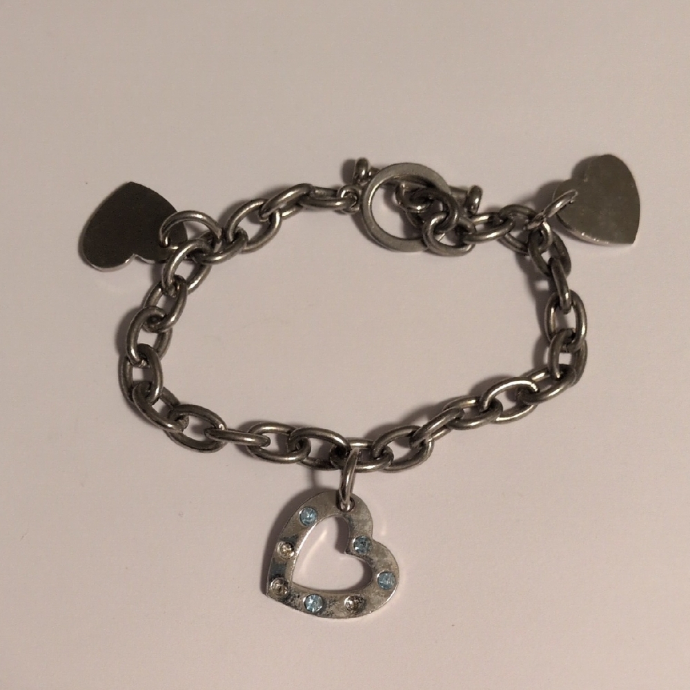 Silver Heart Charm Bracelet